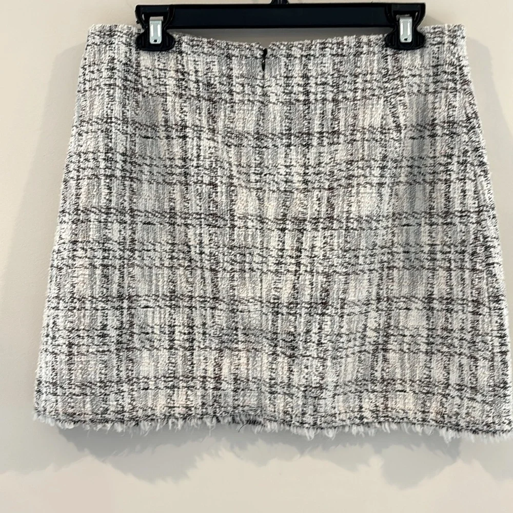 Aqua Women's Plaid Zipper Raw Hem Smock Skirt Sz L Retail $118 - Picture 4 of 5